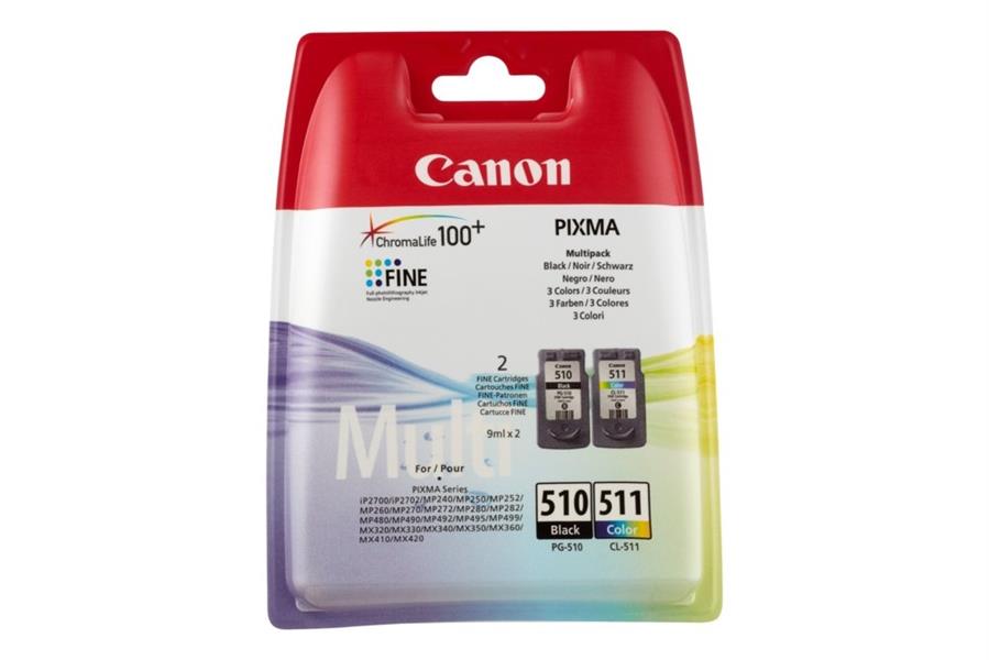 Canon PG-510/CL-511 inktcartridge 2 stuk(s) Origineel Normaal rendement Zwart, Cyaan, Magenta, Geel