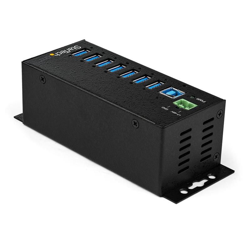 StarTech.com 7-poorts industriële USB 3.0 hub inclusief externe voedingsadapter ESD & 350W overspanningsbeveiliging