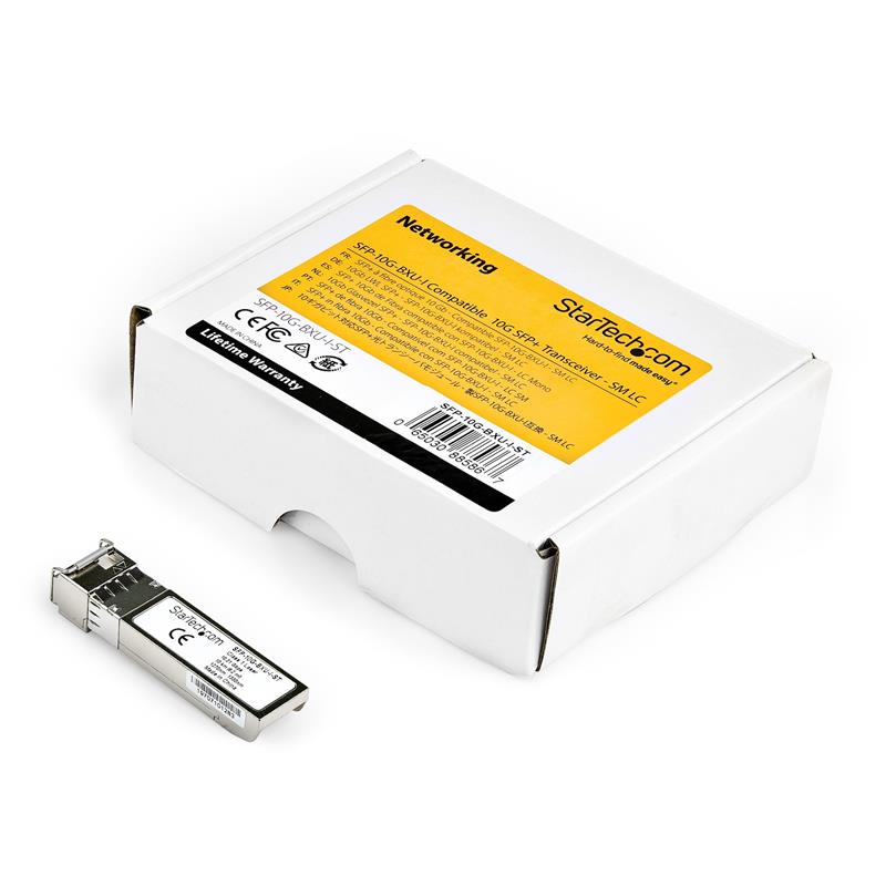 StarTech.com SFP+ transceiver - enkele modus connector - stroomopwaarts - Cisco SFP-10G-BX20U-I compatibel