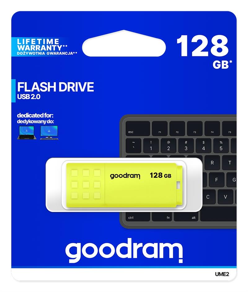 Goodram UME2 USB flash drive 128 GB USB Type-A 2.0 Geel