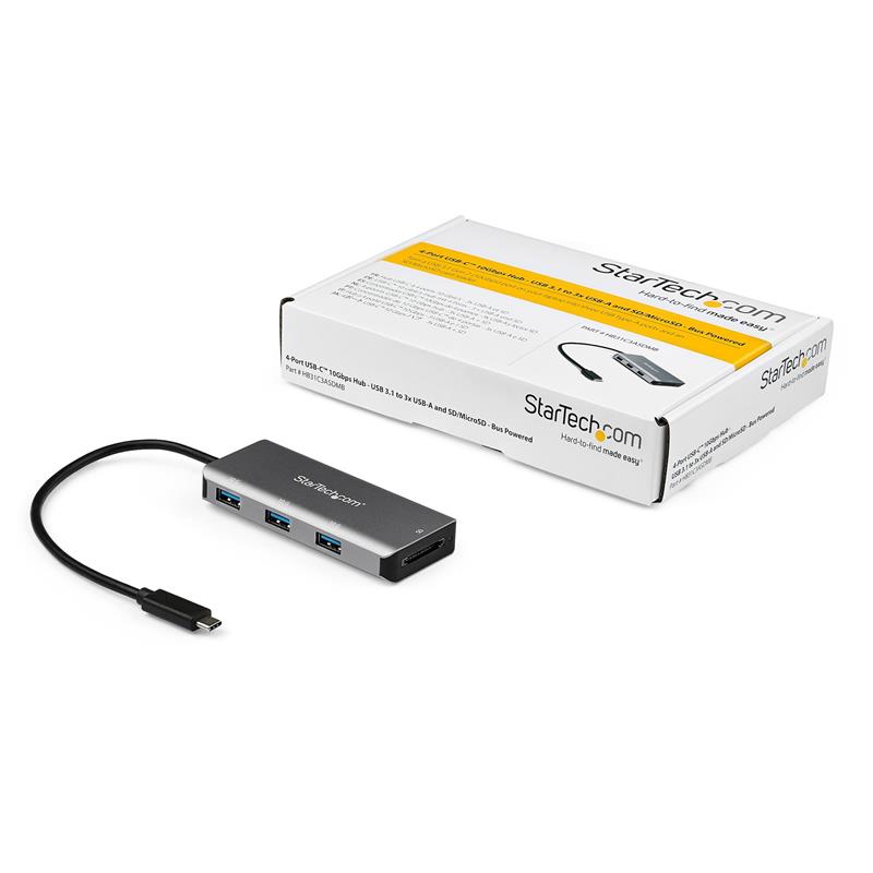 StarTech.com 3-poorts USB-C hub met SD kaartlezer 10 Gbps 3x USB-A