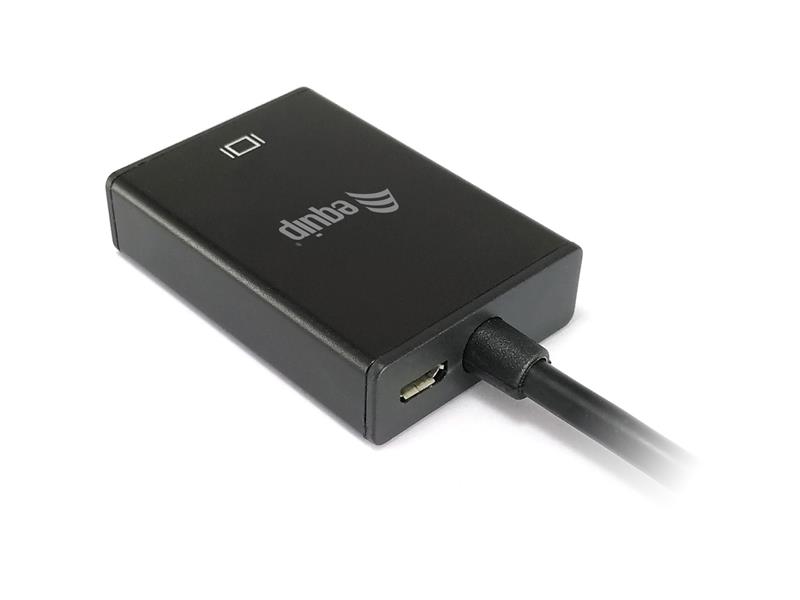 Equip 119038 video kabel adapter 0,2 m VGA (D-Sub) + 3.5mm DVI-D + USB Zwart