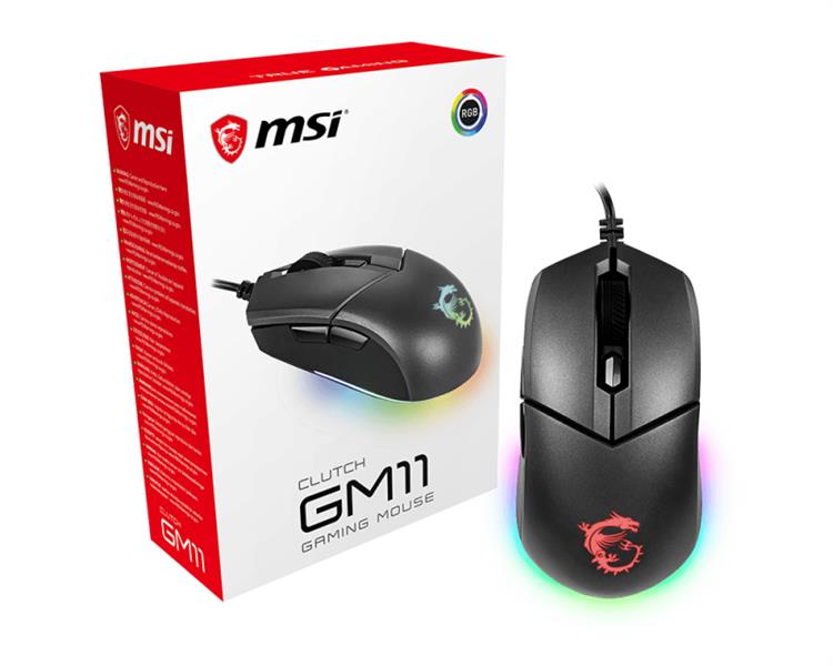 MSI Clutch GM11 muis Ambidextrous USB Type-A Optisch 5000 DPI