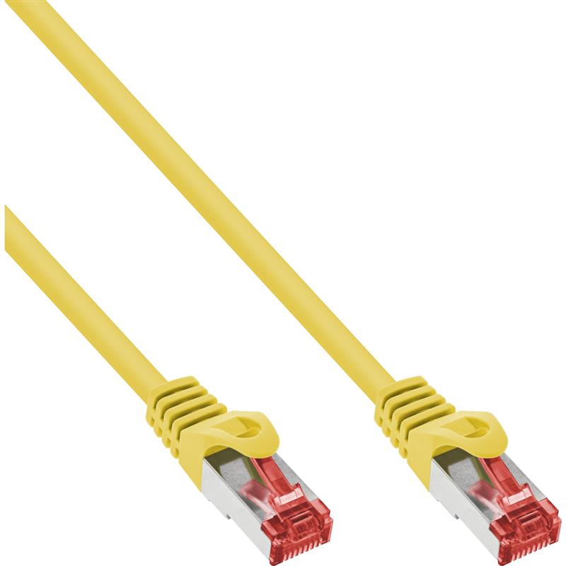 InLine Patch Cable S FTP PiMF Cat 6 250MHz PVC CCA yellow 1m