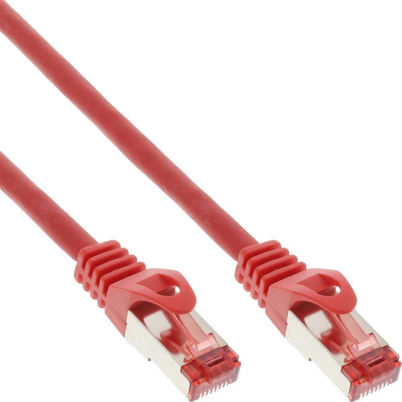 InLine Patch Cable S FTP PiMF Cat 6 250MHz copper halogen free red 0 25m
