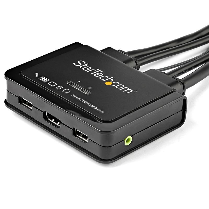 StarTech.com 2-poorts HDMI KVM switch met geïntegreerde kabels USB 4K 60Hz