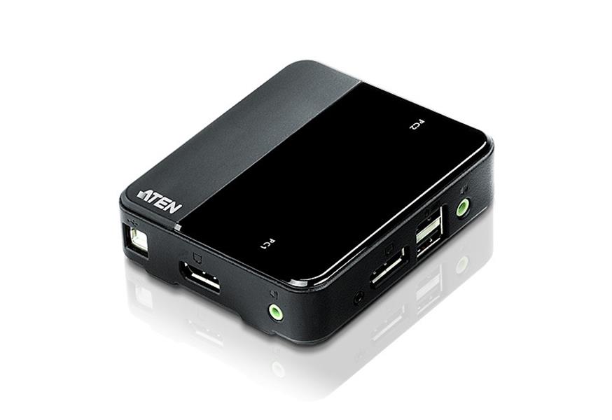 ATEN 2-poorts USB DisplayPort/Audio KVM-switch (4K-ondersteuning en kabels inbegrepen)
