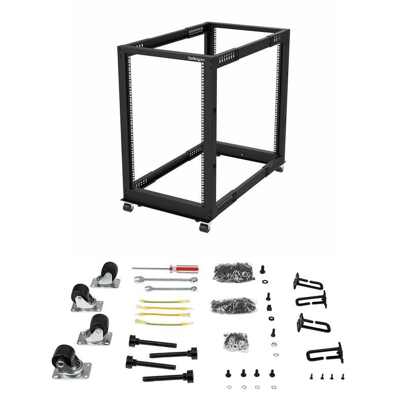 StarTech.com 18U open frame rack - 4 stijlen - verstelbare diepte