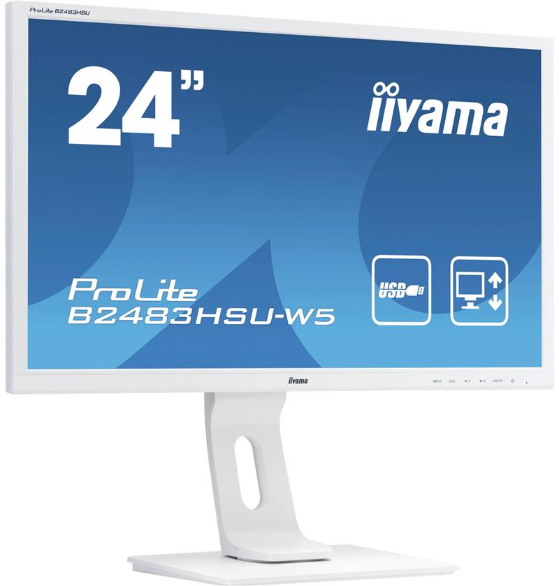 iiyama ProLite B2483HSU-W5 computer monitor 61 cm (24"") 1920 x 1080 Pixels Full HD LED Flat Mat Wit