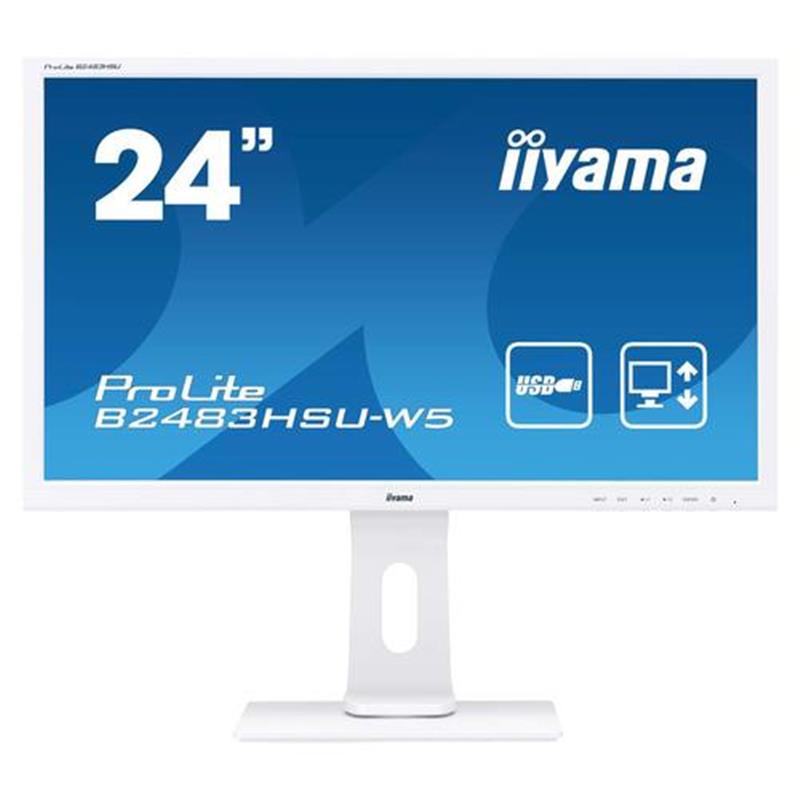 iiyama ProLite B2483HSU-W5 computer monitor 61 cm (24"") 1920 x 1080 Pixels Full HD LED Flat Mat Wit