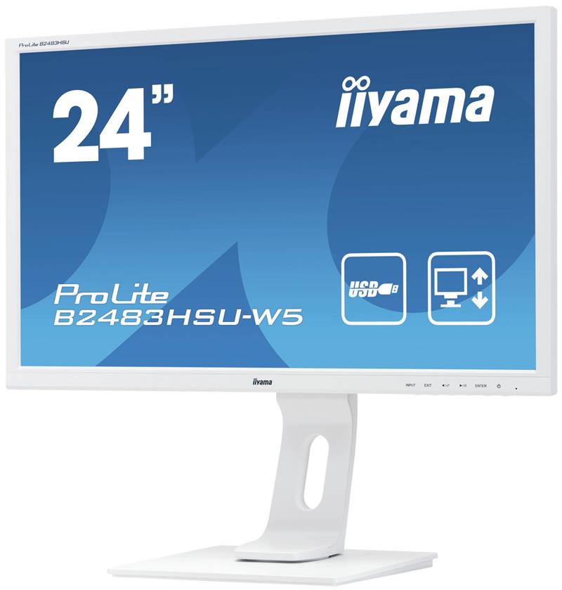 iiyama ProLite B2483HSU-W5 computer monitor 61 cm (24"") 1920 x 1080 Pixels Full HD LED Flat Mat Wit