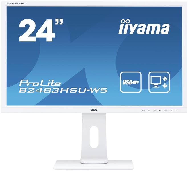 iiyama ProLite B2483HSU-W5 computer monitor 61 cm (24"") 1920 x 1080 Pixels Full HD LED Flat Mat Wit
