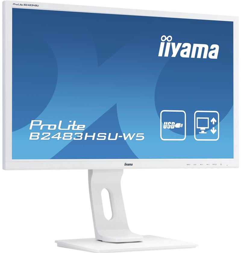 iiyama ProLite B2483HSU-W5 computer monitor 61 cm (24"") 1920 x 1080 Pixels Full HD LED Flat Mat Wit
