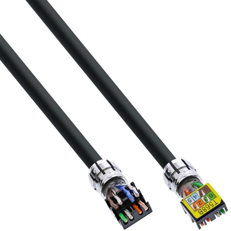 InLine Patch cable U UTP Cat 6A halogen-free AWG23 copper black 15m