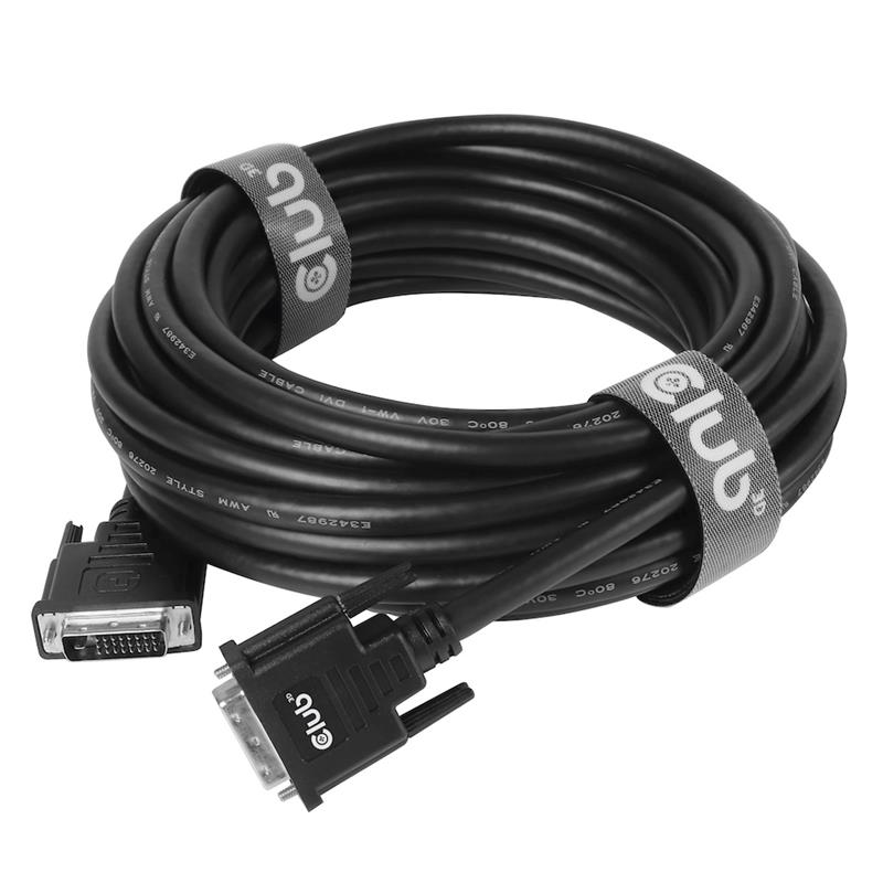 CLUB3D DVI-D Dual Link 24+1 M/M Cable 3m/9.84ft Bidirectional 28AWG