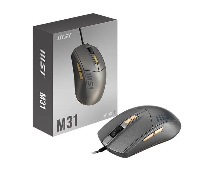 MSI M31 muis Universeel Ambidextrous USB Type-A Optisch 1200 DPI