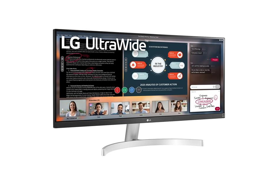 LG 29WN600-W computer monitor 73,7 cm (29"") 2560 x 1080 Pixels UltraWide Full HD LED Zilver