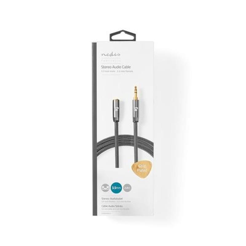 Nedis audio kabel 2 m 3 5mm Grijs