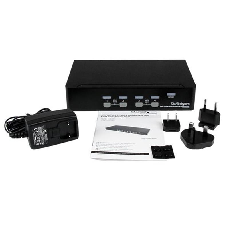 StarTech.com 4-poort 1U-Rack USB KVM-switch met OSD