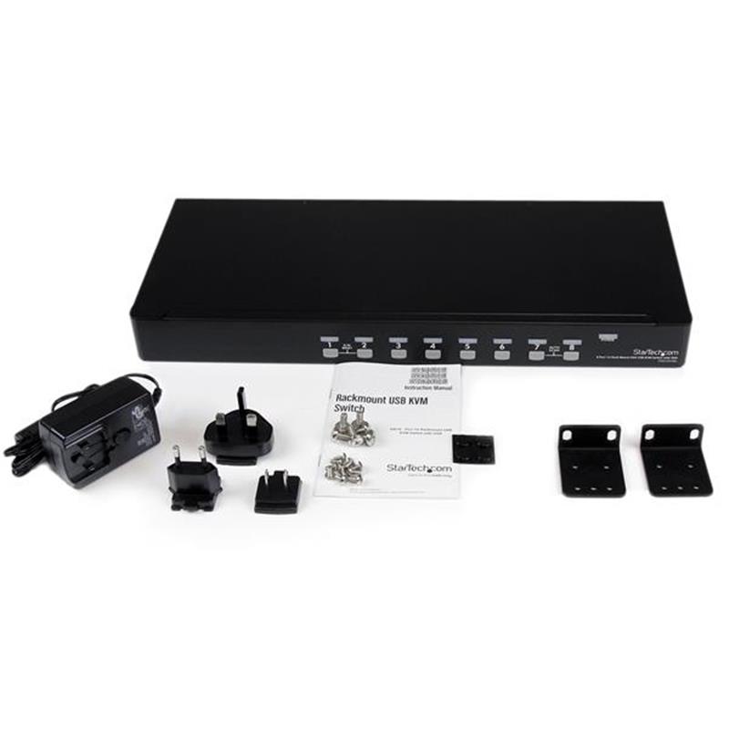 StarTech.com 8-poort 1U-Rack USB KVM-switch met OSD