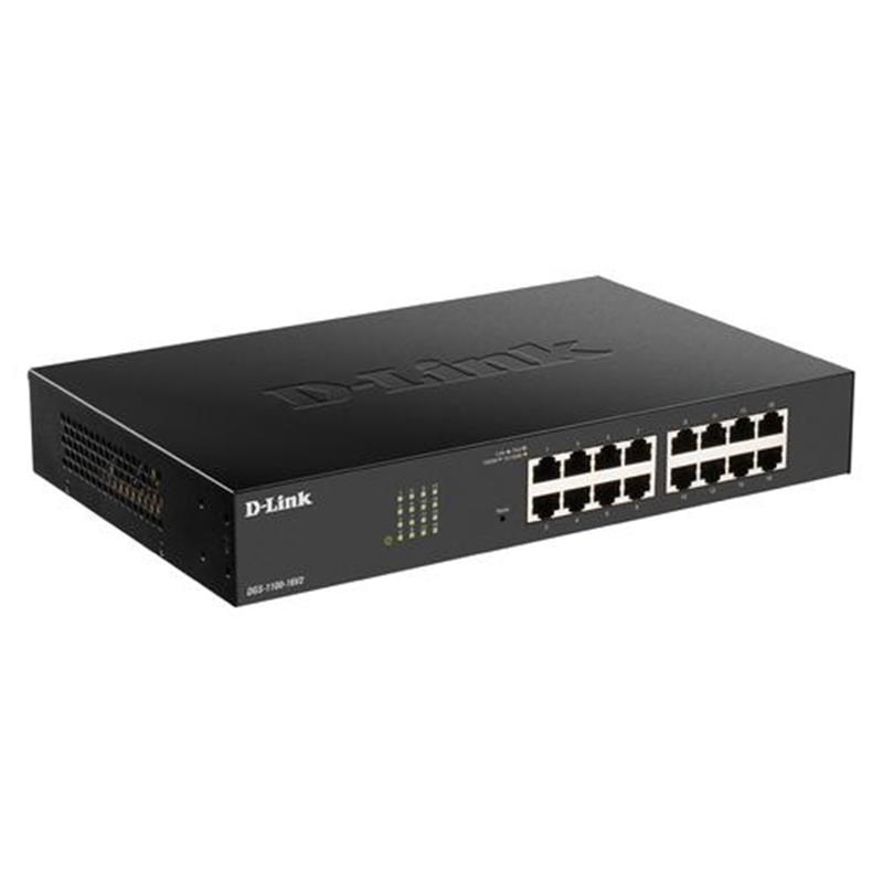D-Link DGS-1100-16V2 netwerk-switch Managed L2 Gigabit Ethernet (10/100/1000) Zwart