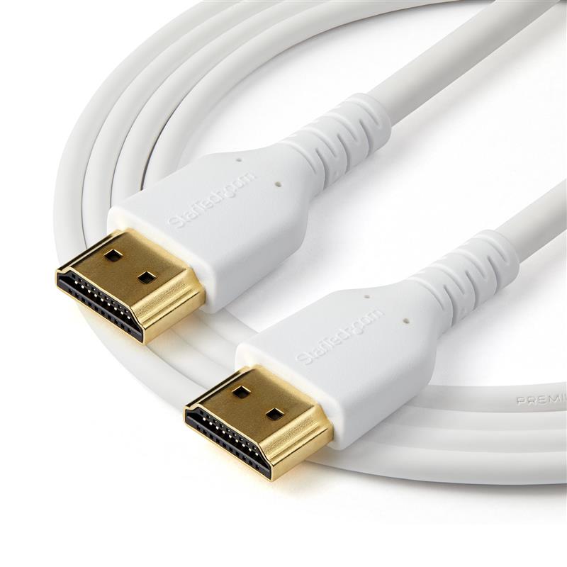 StarTech.com 2 m Premium Gecertificeerde HDMI 2.0 Kabel met Ethernet, Duurzame High Speed UHD 4K 60Hz HDR, Robuuste M/M Kabel met Aramidevezel, TPE, U