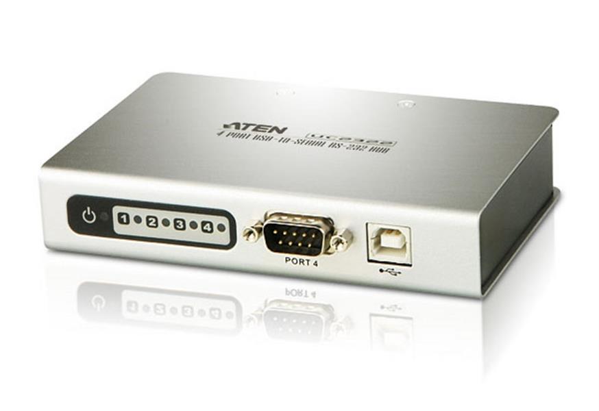 ATEN 4-poorts USB naar RS-232 Hub