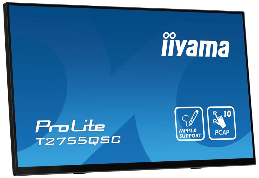 iiyama ProLite T2755QSC-B1 computer monitor 68,6 cm (27"") 2560 x 1440 Pixels Full HD LCD Touchscreen Zwart