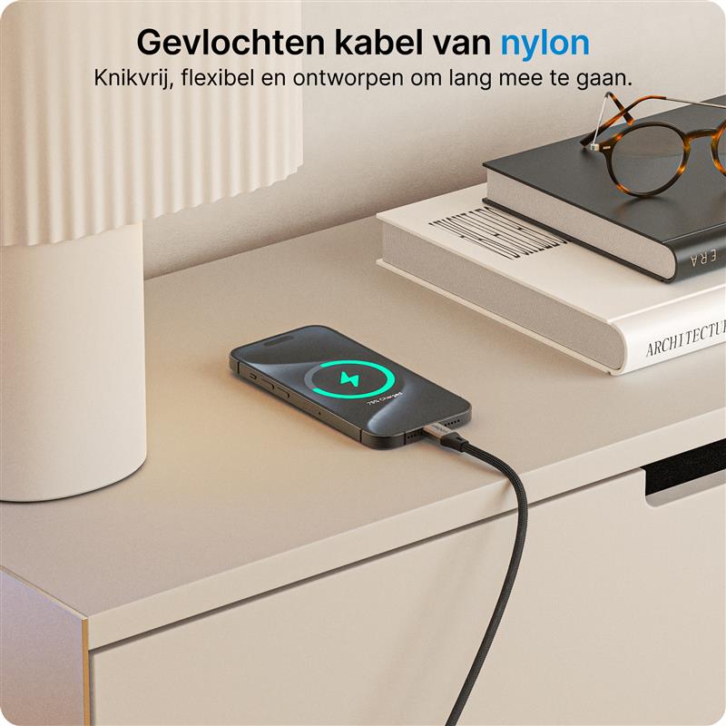 Voomy Connect C240 - USB C naar USB-C Kabel 240W - 480 Mbps - 2 Meter