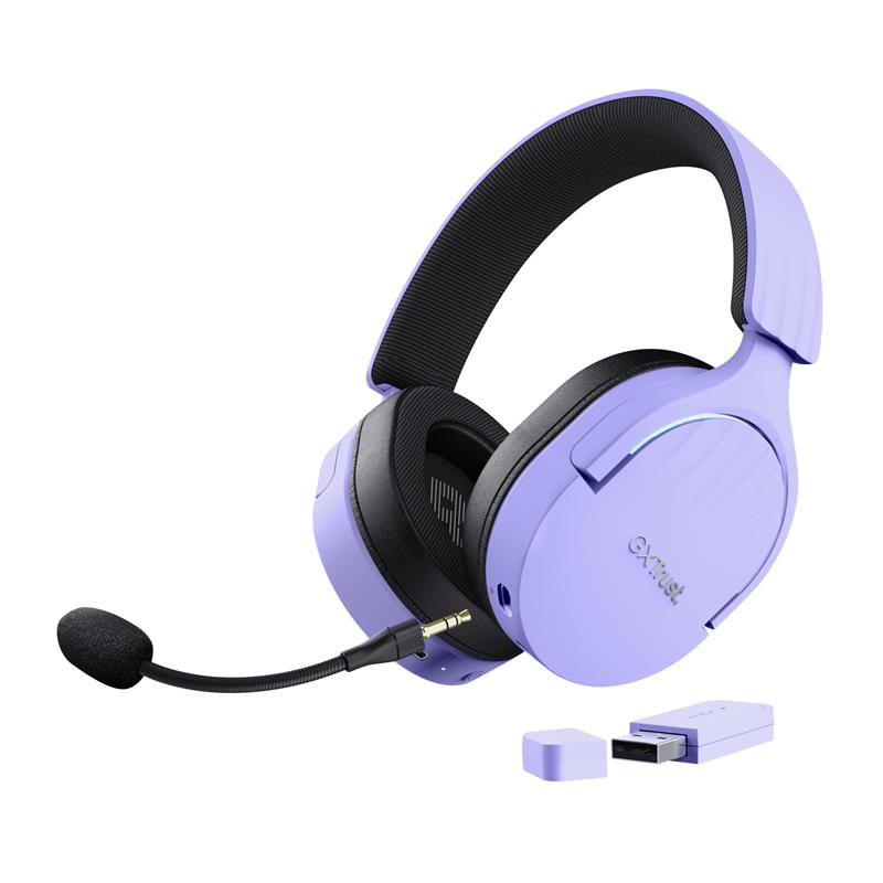 Trust GXT 491P FAYZO Headset Bedraad en draadloos Hoofdband Gamen USB Type-A Bluetooth Zwart, Paars