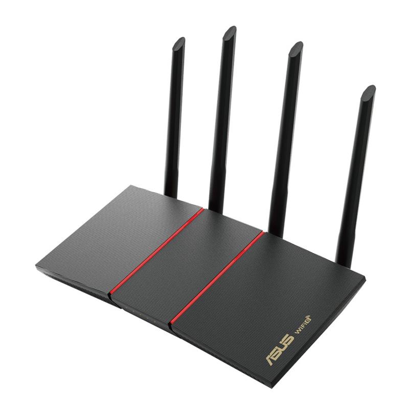 ASUS RT-AX55 draadloze router Dual-band (2.4 GHz / 5 GHz) Gigabit Ethernet Zwart