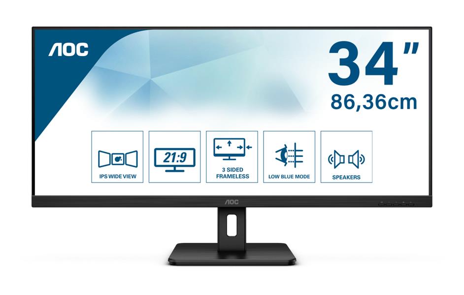 AOC Essential-line Q34E2A LED display 86,4 cm (34"") 2560 x 1080 Pixels Full HD+ Zwart