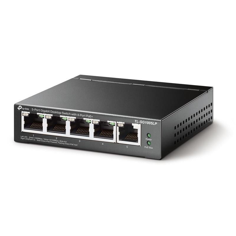 TP-LINK TL-SG1005LP netwerk-switch Unmanaged Gigabit Ethernet (10/100/1000) Power over Ethernet (PoE) Zwart