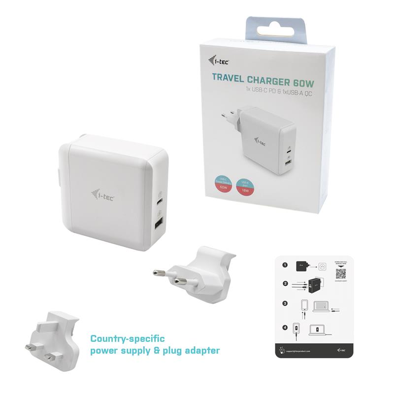 I-TEC USB-C CHARGER 60W USB-A Port 18W
