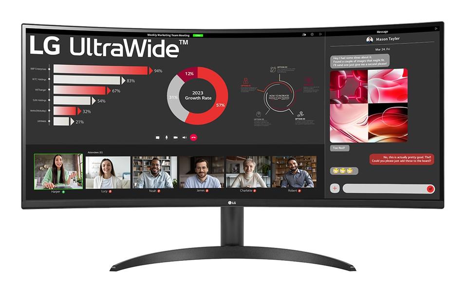 LG 34WR50QK-B computer monitor 86,4 cm (34"") 3440 x 1440 Pixels Wide Quad HD Zwart