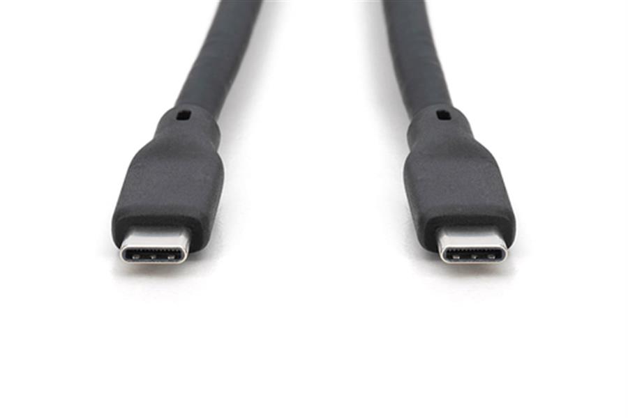 USB Silicone Charging and Connection cable - USB-C to USB-C - 2m - 20G 8K - 240W - Black