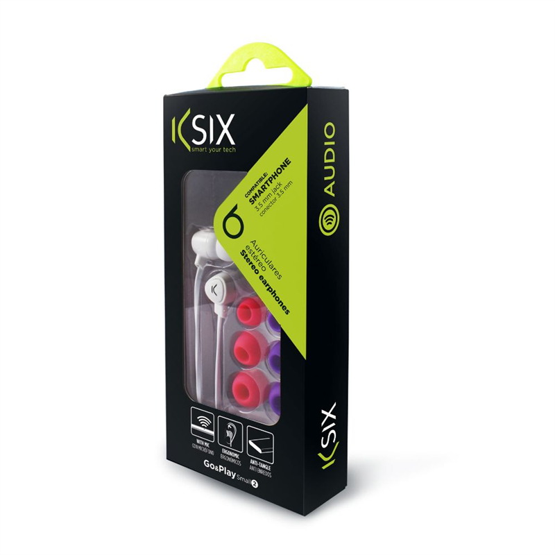 Ksix - Go en Play Small2 Koptelefoon met Microfoon - Wit