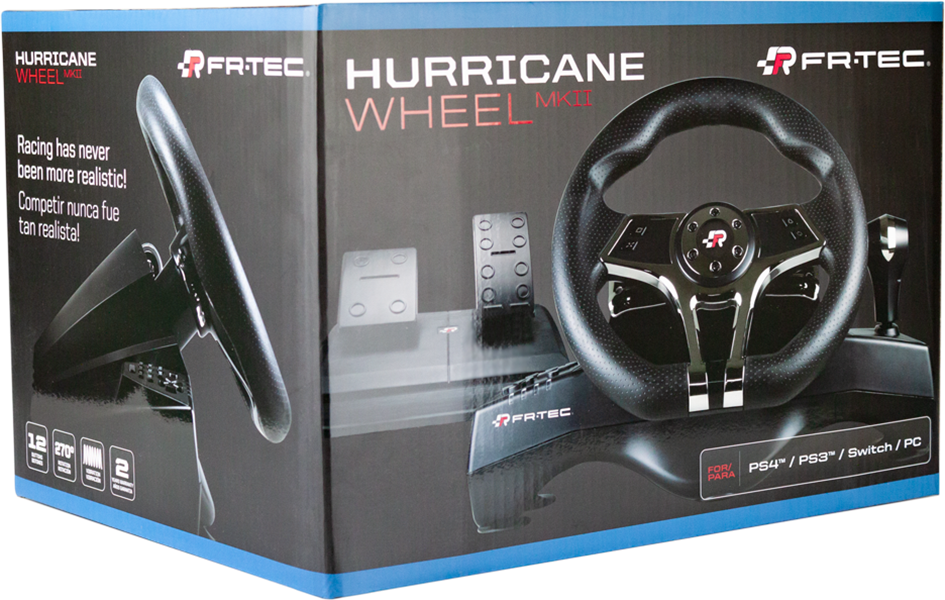 FR-TEC Hurricane MKII Zwart Stuurwiel + pedalen Nintendo Switch, PC, PlayStation 4, Playstation 3