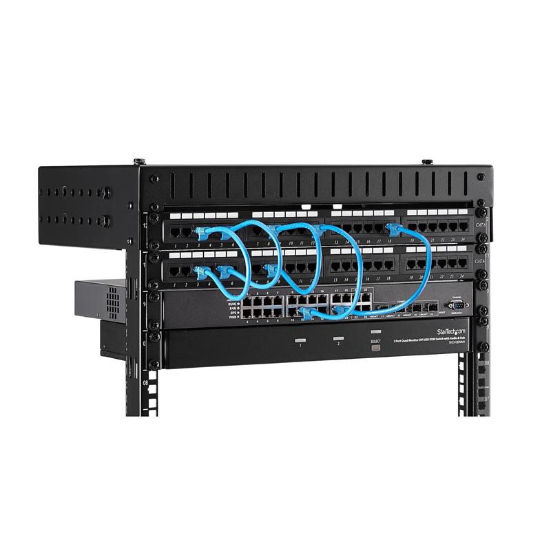 StarTech.com 8U 19"" Wandmonteerbaar Netwerk Rack, Verstelbare Diepte 30 tot 51cm, 2 Post Open Frame Rack voor Switch/Data/AV/IT/Communicatie Apparatu