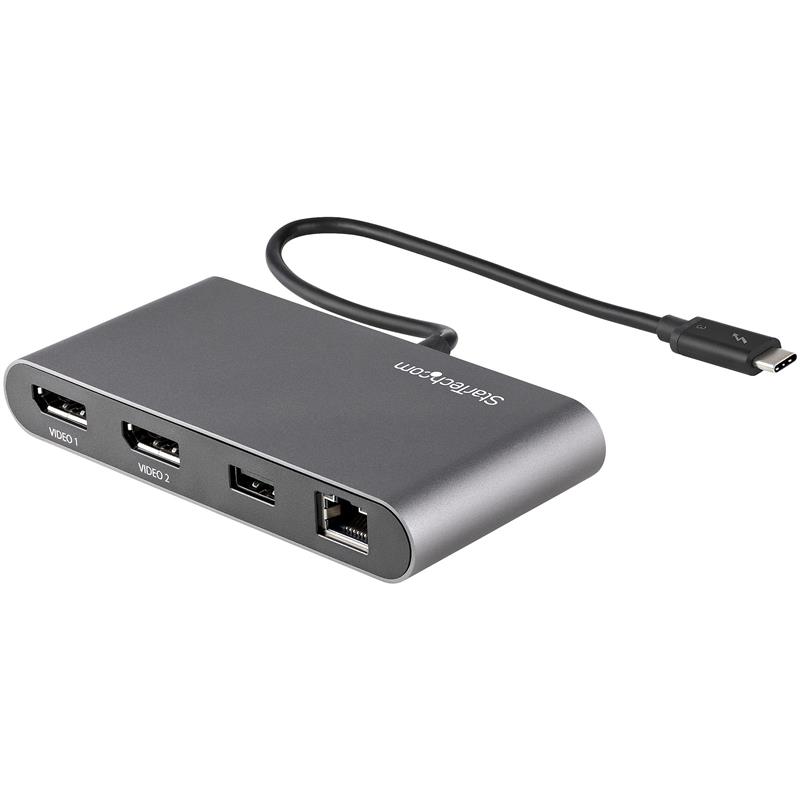 StarTech.com Thunderbolt 3 Dock Mini Dual Monitor TB3 Docking Station met DisplayPort 4K 60Hz Single 5K 1x USB-A (3.2) & GbE 28cm aansluitkabel Laptop