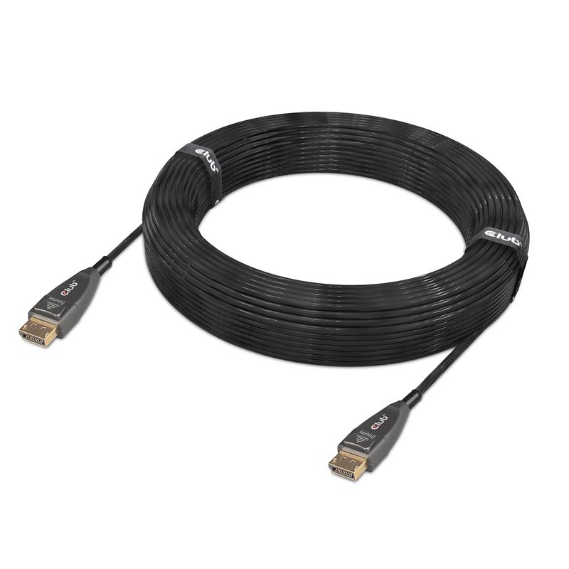 CLUB3D DisplayPort 1.4 Active Optical Cable Unidirectional 4K120Hz 8K60Hz M/M 20m/65.62ft