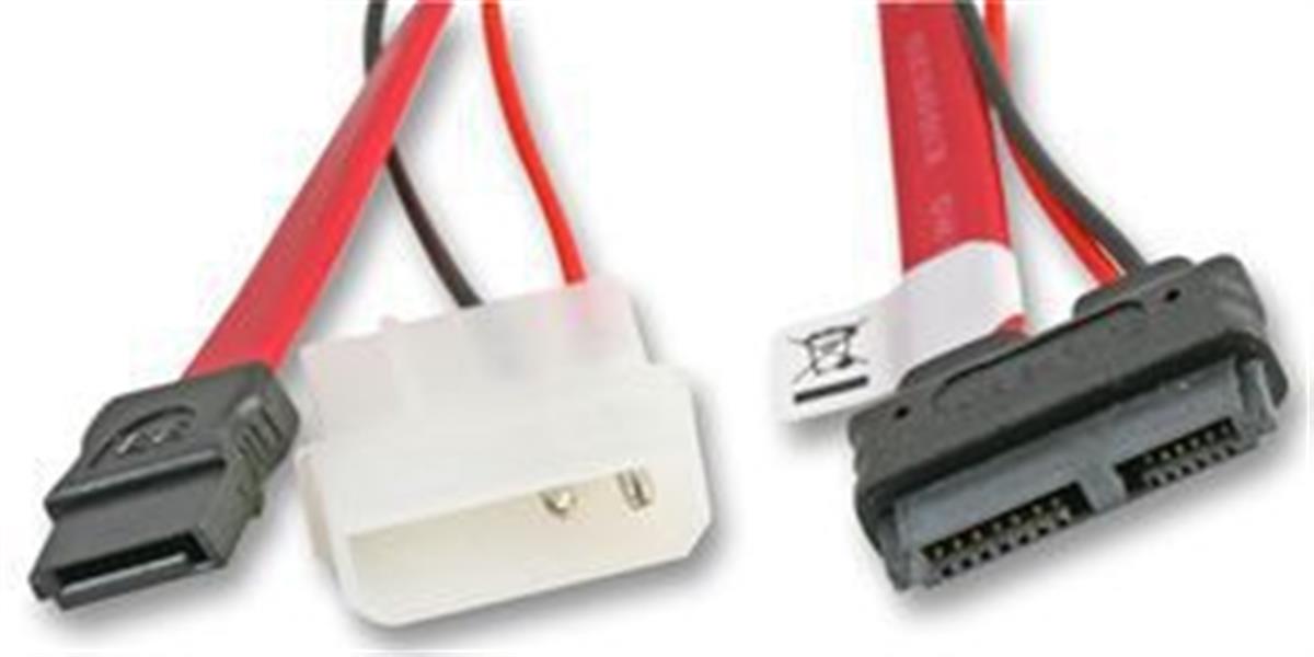 Akasa SATA cable for slim line opticals 40cm SATA-Molex to Mini SATA power and data *MOLEXM *SATAM