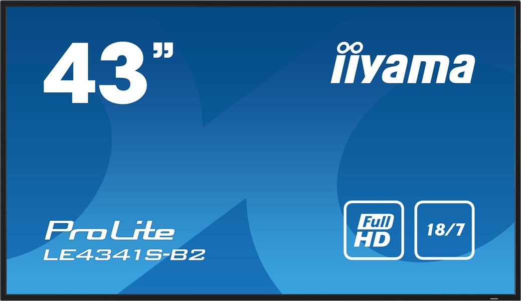 iiyama PROLITE LE4341S-B2 Digitale signage flatscreen 108 cm (42.5"") LCD 350 cd/m² Full HD Zwart 18/7