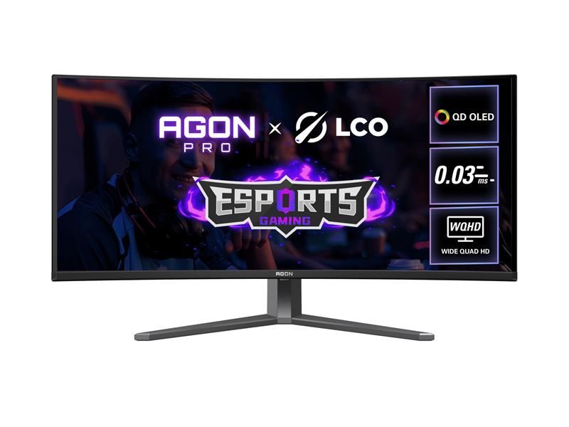 AOC AGON PRO AG346UCD computer monitor 86,4 cm (34"") 3440 x 1440 Pixels Wide Quad HD QDOLED Zwart, Grijs