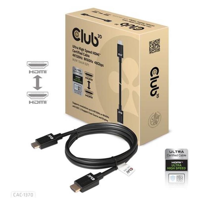 CLUB3D HDMI kabel 1 5 m HDMI Type A Standaard Zwart