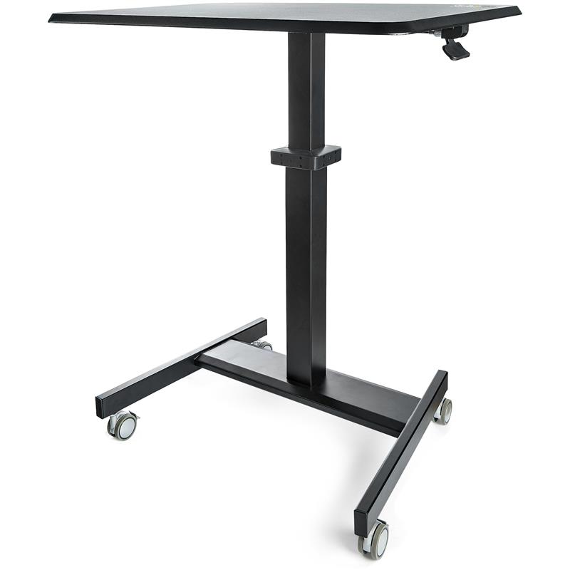 StarTech.com Mobiel Bureau Ergonomisch Zit-Sta Computermeubel op Wielen One Touch verstelbare Mobiele Werkplek Bureautafel op Wielen voor Computer/Lap