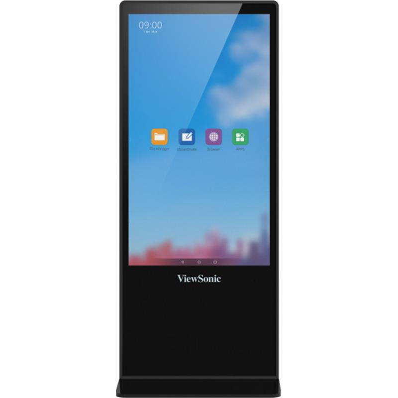 Viewsonic EP5542T beeldkrant Totem-ontwerp 139,7 cm (55"") LED 4K Ultra HD Zwart Touchscreen Android 8.0