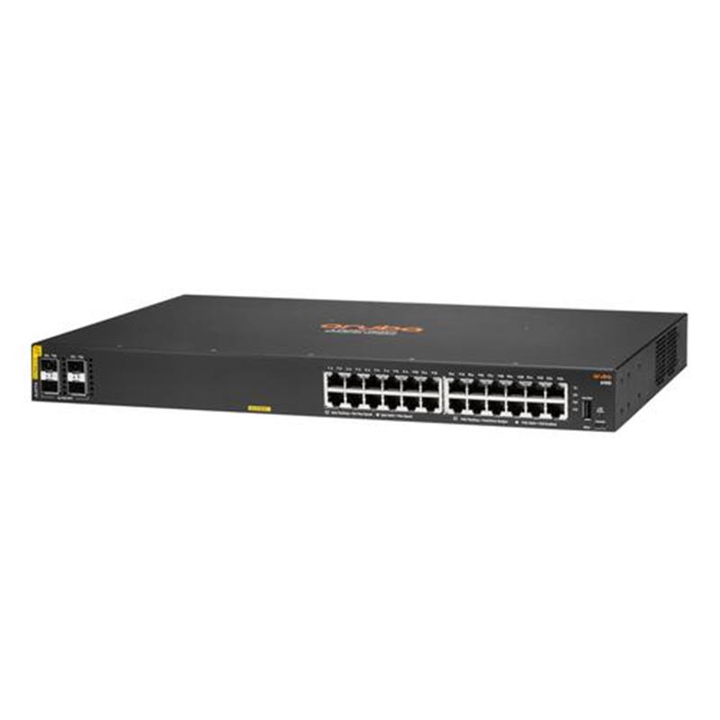 Hewlett Packard Enterprise Aruba 6100 24G Class4 PoE 4SFP 370W Managed L3 Gigabit Ethernet 10 100 1000 Power over Ethernet PoE 1U Zwart