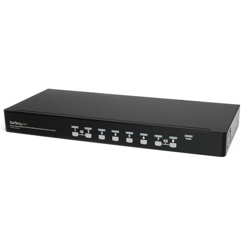 StarTech.com 8-poort 1U-Rack USB KVM-switch met OSD en Bekabeling