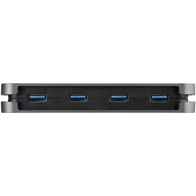 StarTech.com HB30AM4AB interface hub USB 3.2 Gen 1 (3.1 Gen 1) Type-A 5000 Mbit/s Zwart, Grijs